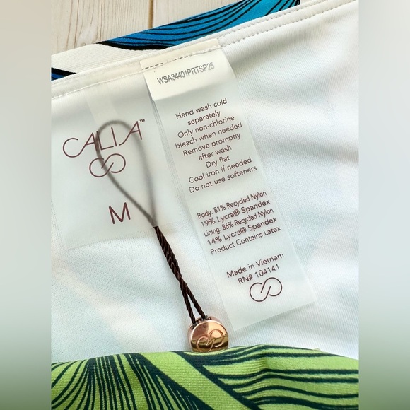 CALIA Women’s Long Sleeve Rushed Rashguard and Adjustable Tie Front Bottom NWT - Picture 5 of 12